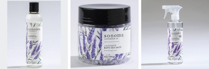 Sonoma Lavender Shower Gel Bath Salts and Linen Spray