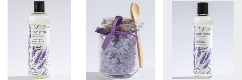 Sonoma Lavender Bubble bath, bath salts and shower gel