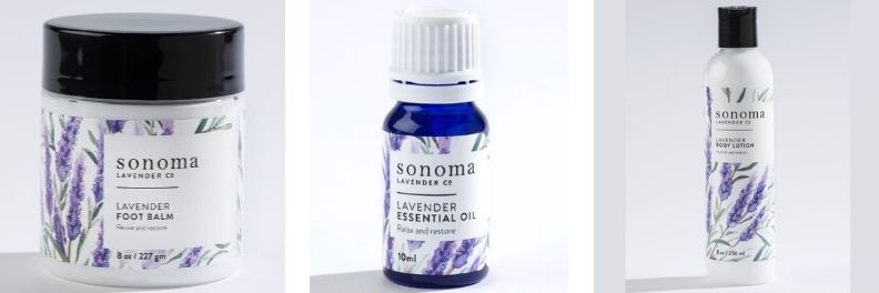 sonoma lavender foot balm essential oil and body lotion