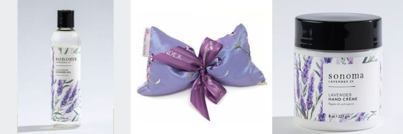 sonoma lavender shower gel eye pillow and hand creme