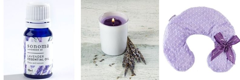 sonoma lavender essential oil candle neck pillow