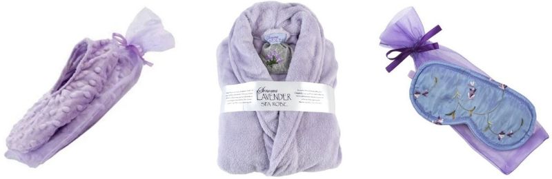 sonoma lavender spa footies spa robe eye mask