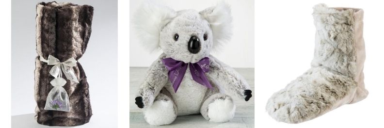 spa birthday gifts for her comfort fur throw lavender koala bear lavender spa booties