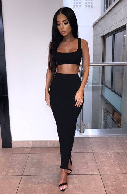 Kimberley Ribbed Two Piece - Black (SALE)