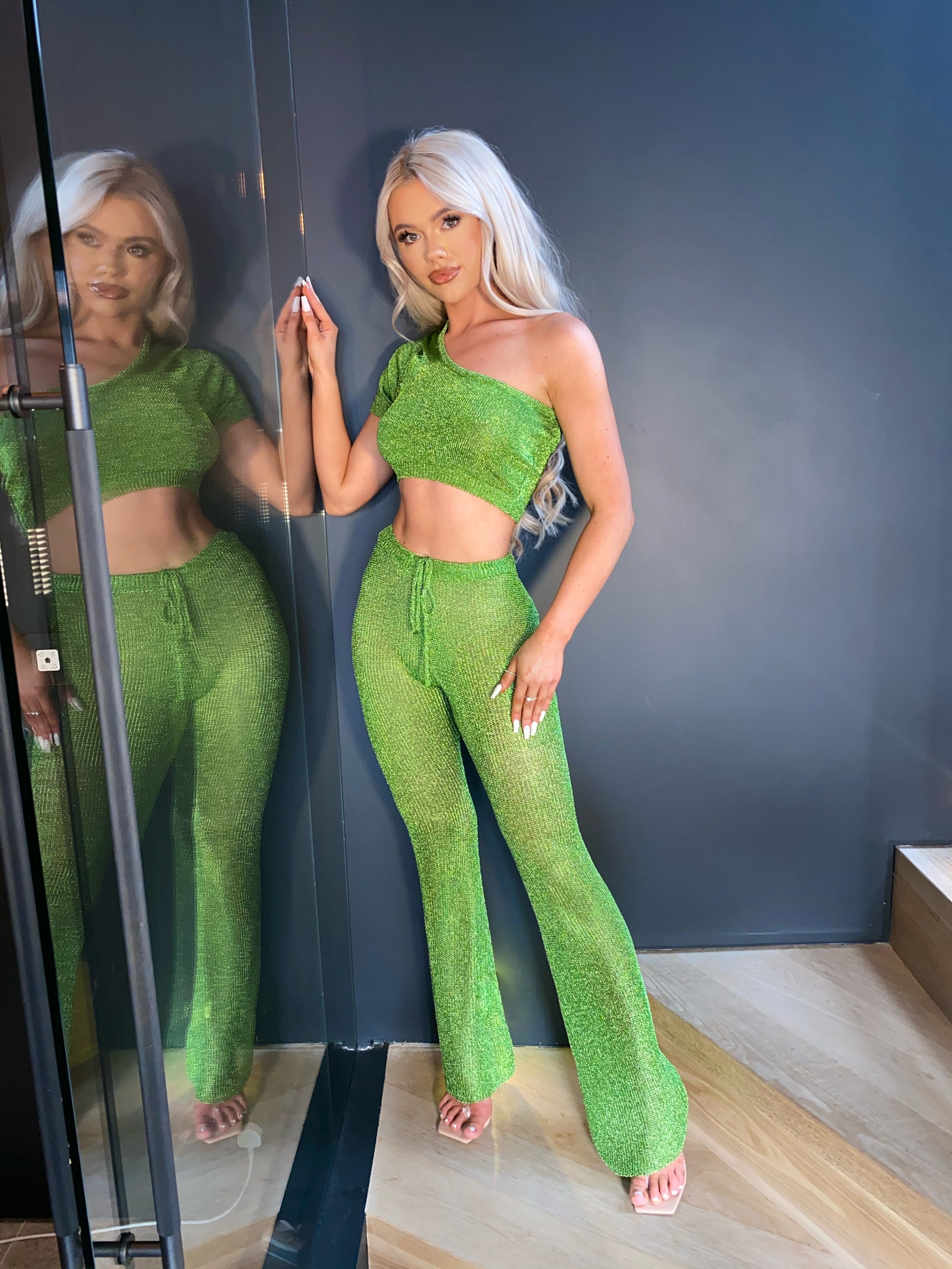 Norelle Metallic Two Piece - Emerald