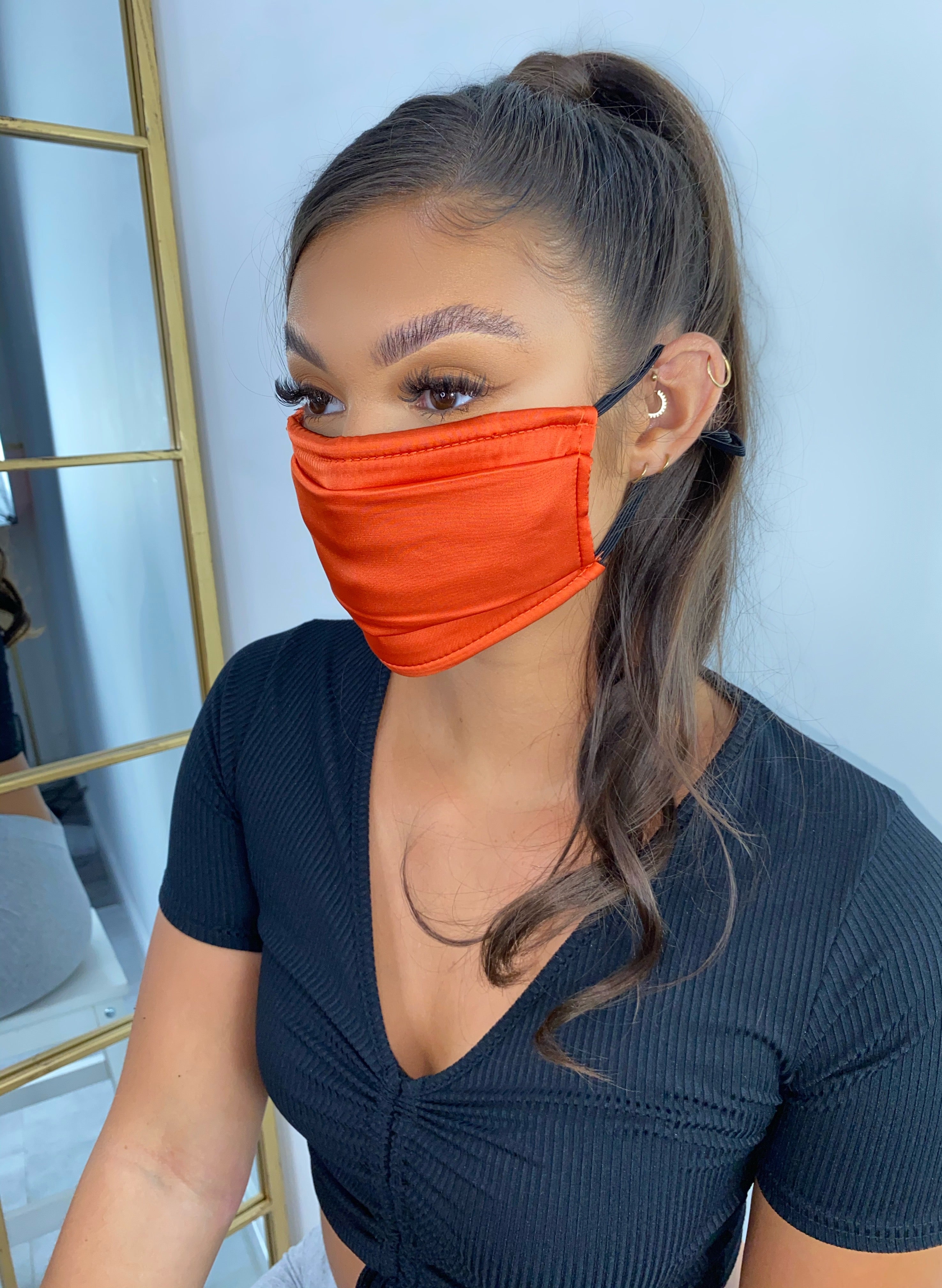 Reusable Face Mask - Orange Silk (SALE)