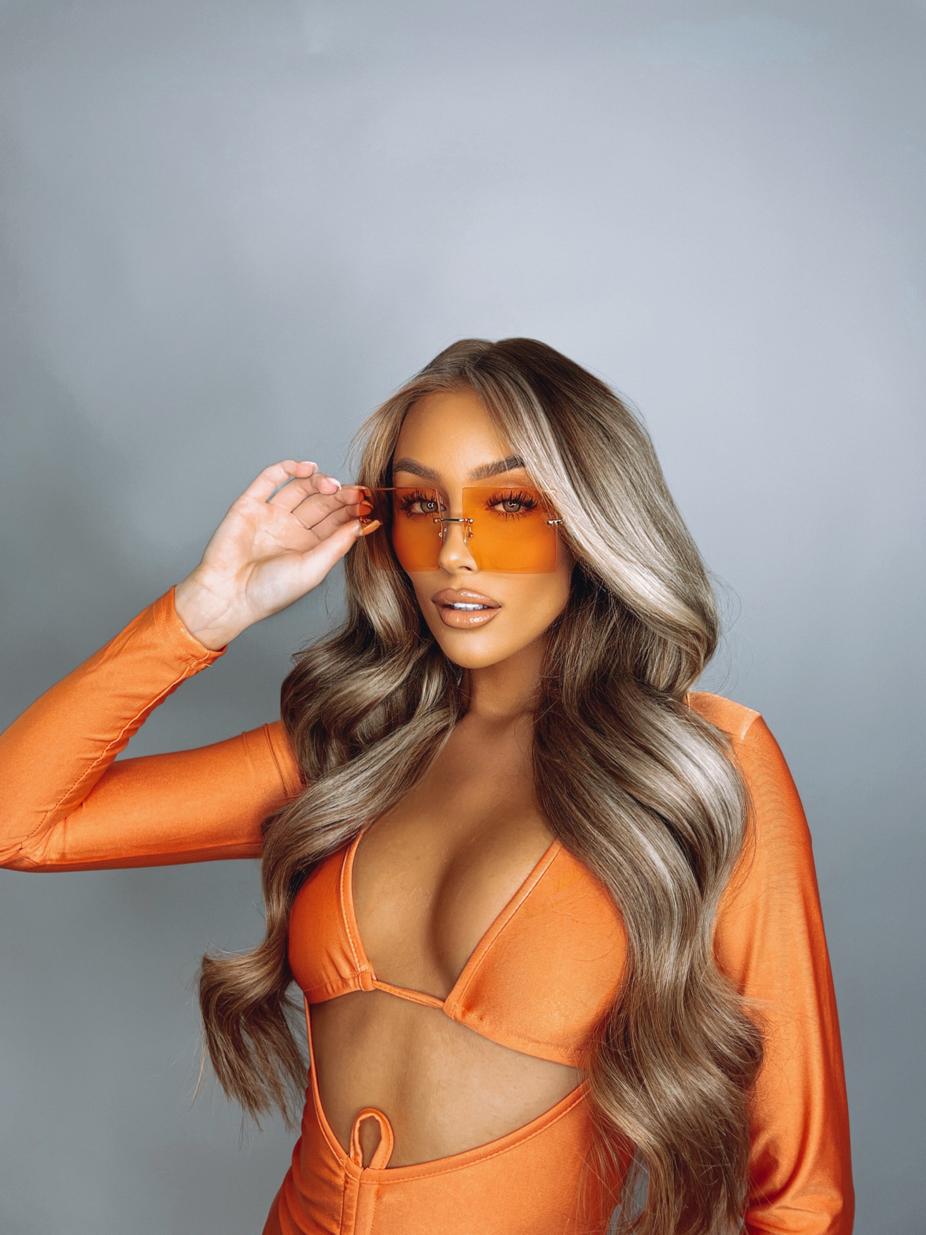 Frameless Sunglasses - Orange