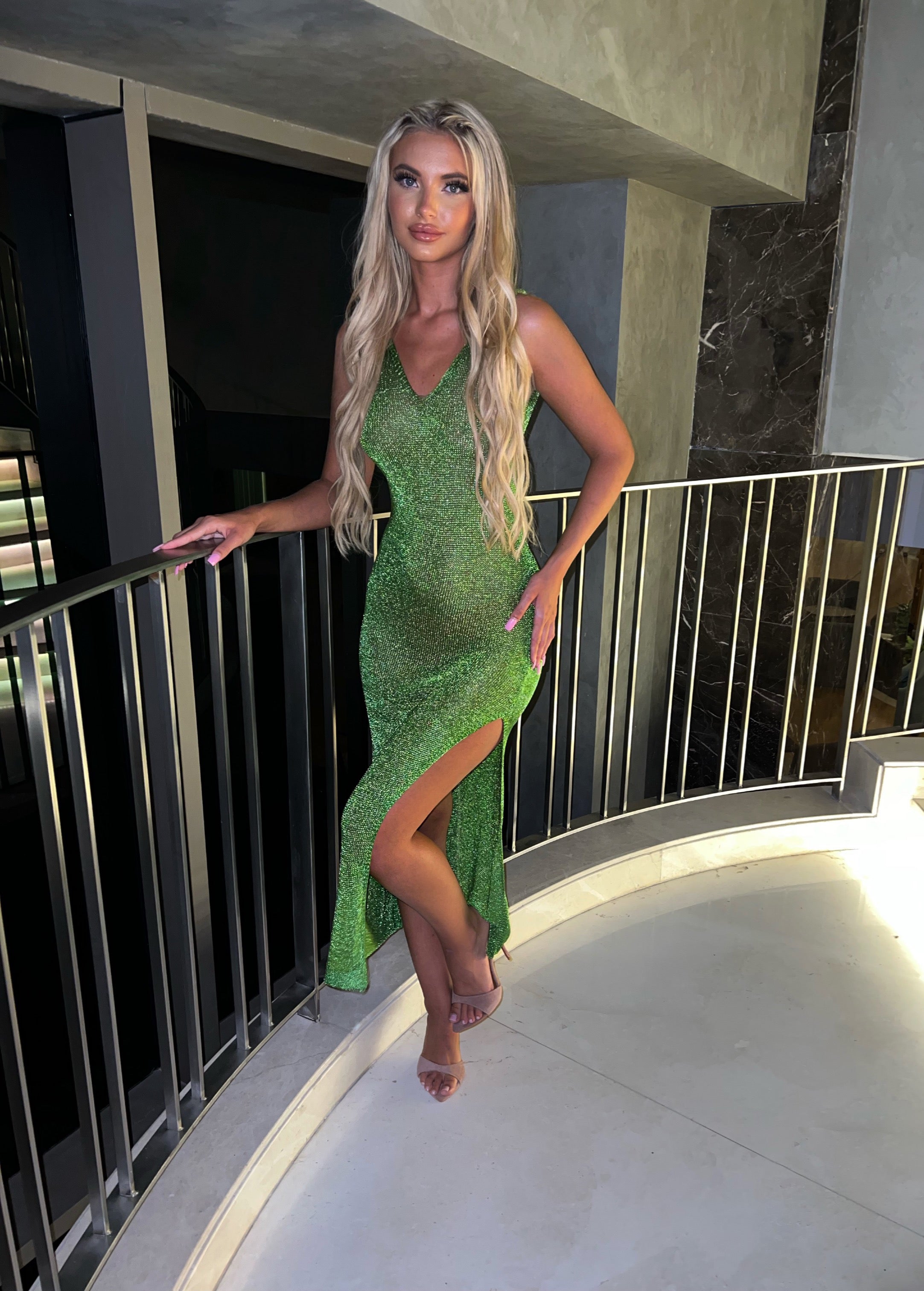 Gem Metallic Dress - Emerald (SALE)