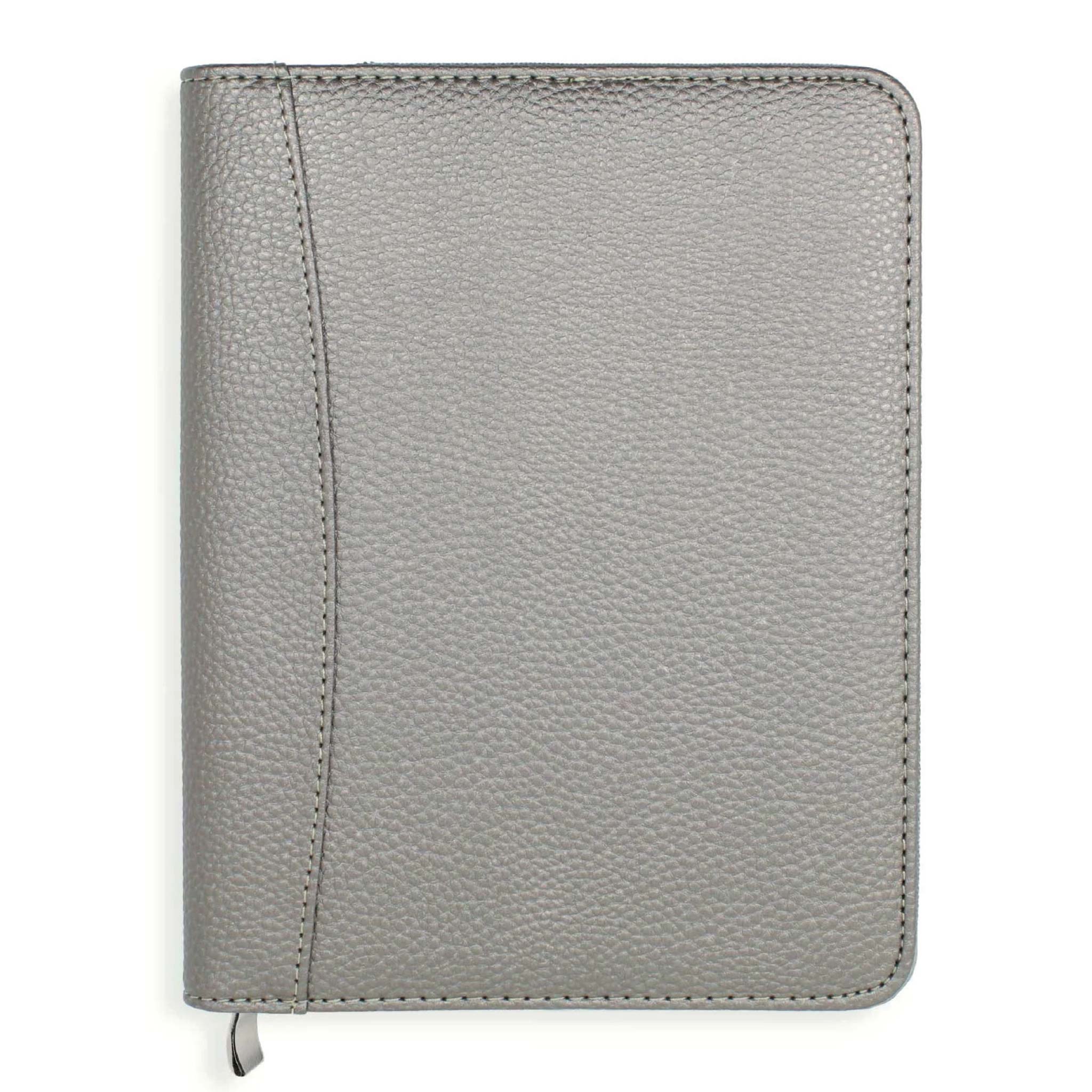 An image of Luxury Everyday Diary Cover | Full-Zip Cover with Internal Pocket Smoke