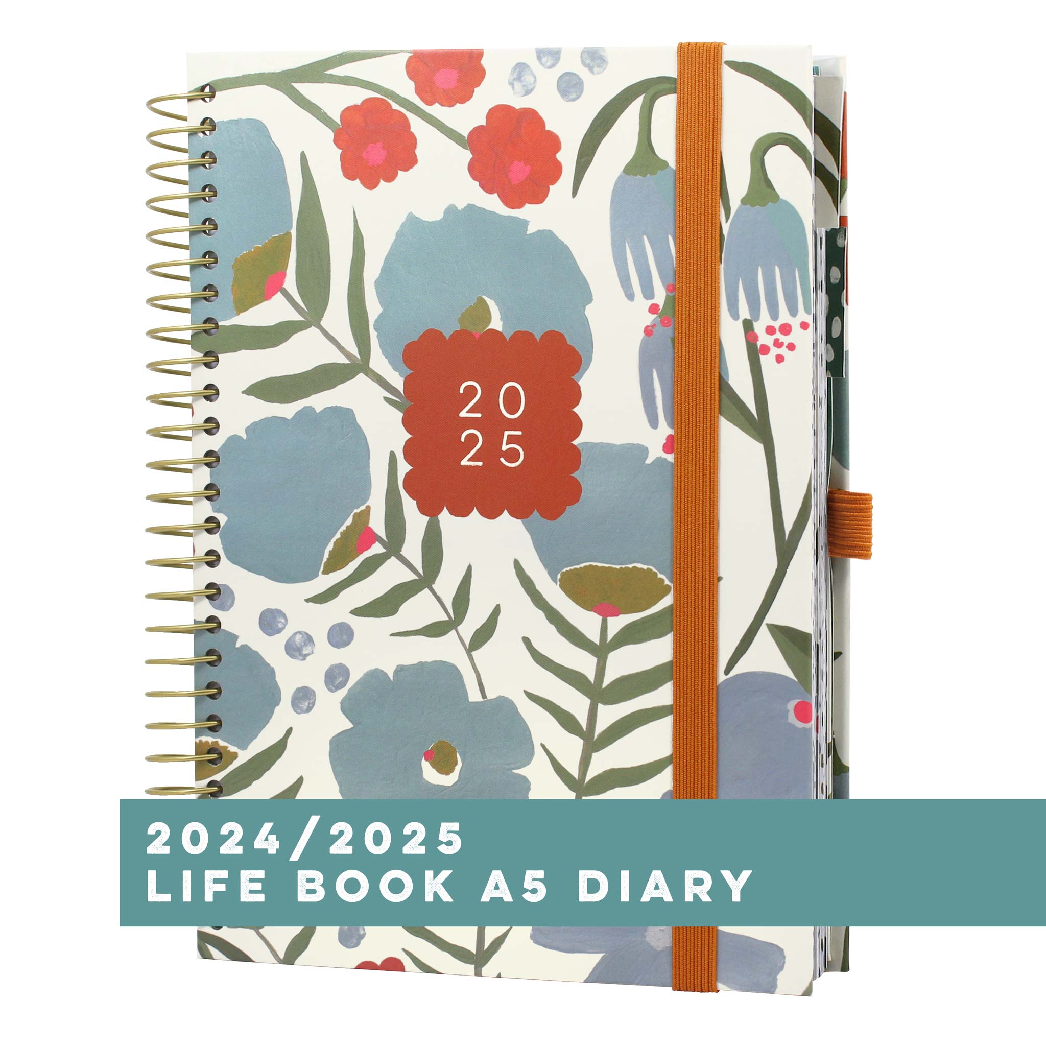 An image of Life Book 2025 Diary | A5 Academic Diary Week to View Floral