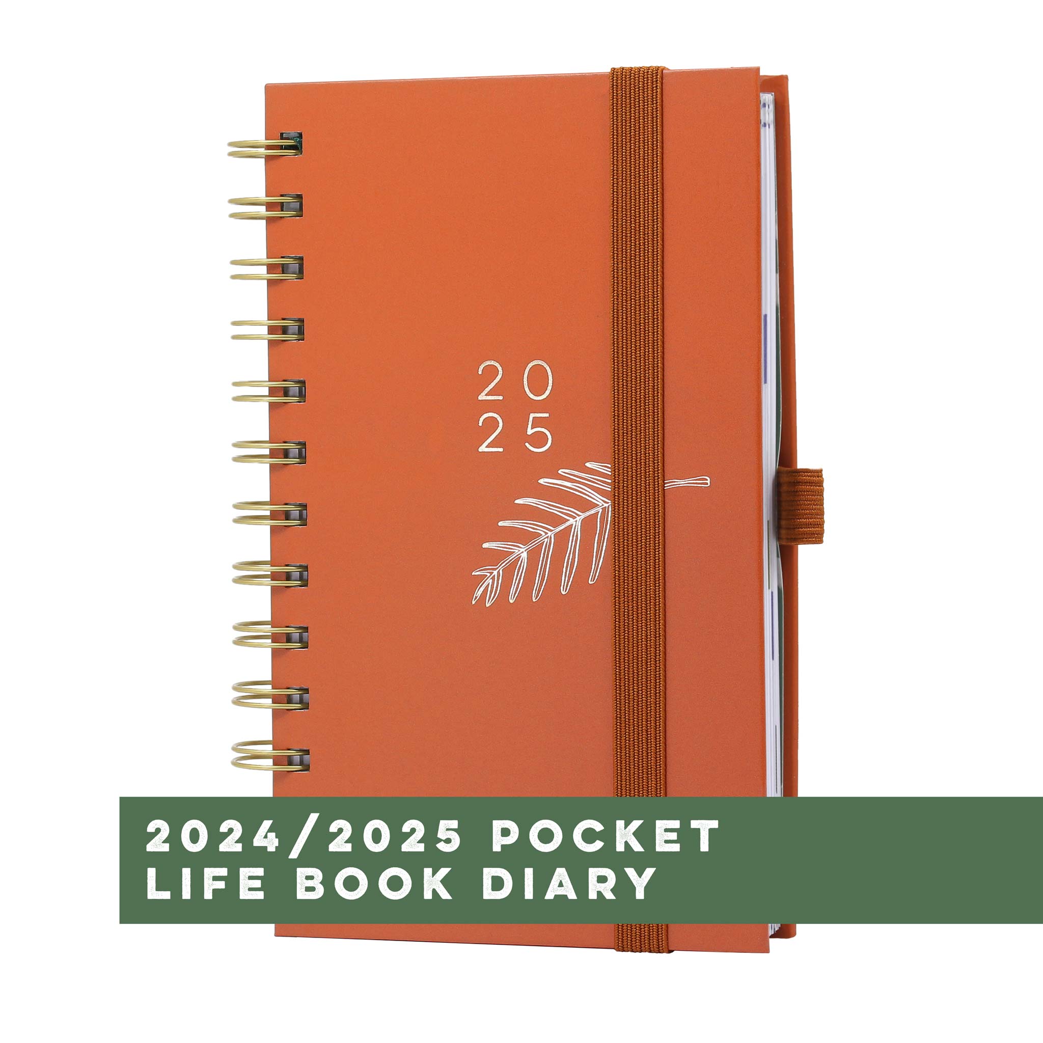 An image of Pocket Life Book Diary | 2025 Diary Week to View Orange