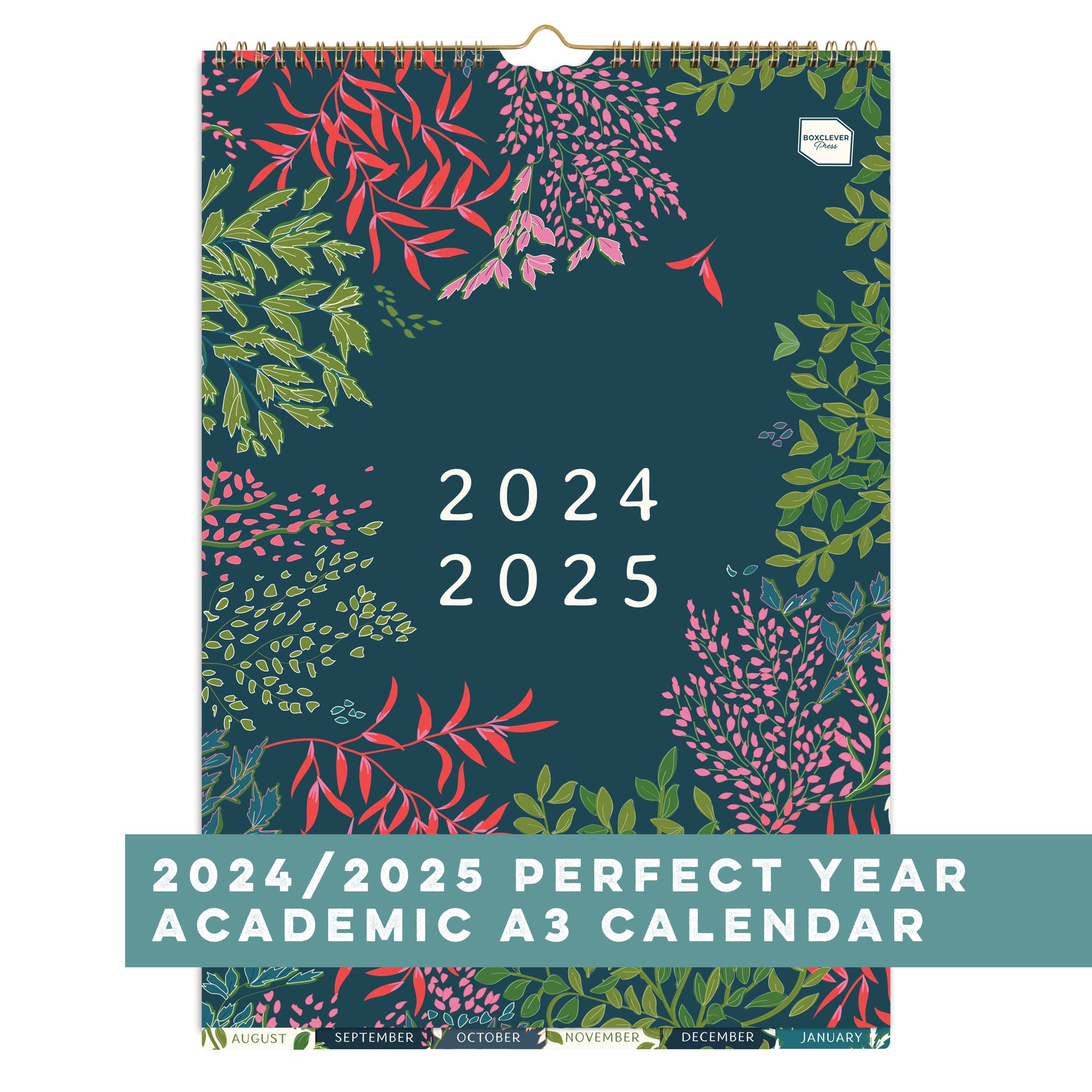 An image of Perfect Year A3 Academic Wall Calendar 2024 2025 | Large Family Wall Calendar