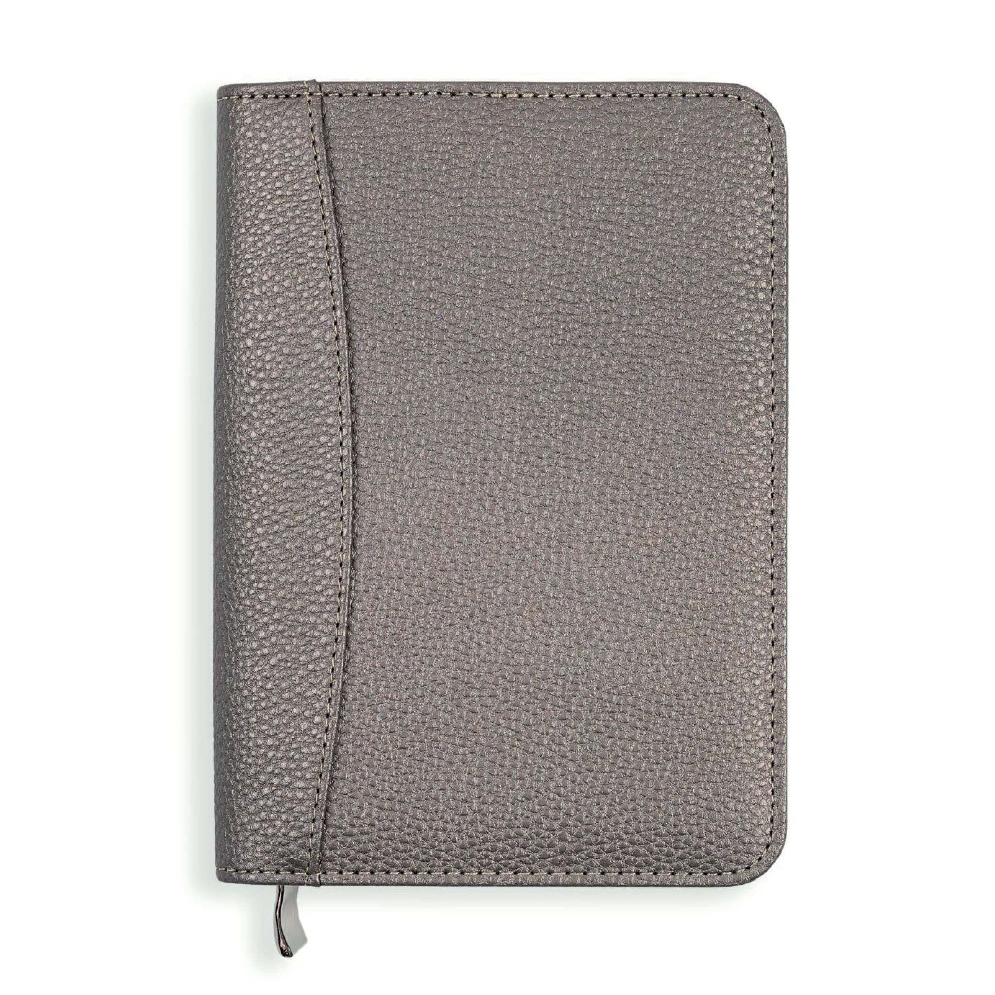 An image of Luxury A6 Diary Cover | A6 Full-Zip Cover with Internal Pocket Flint