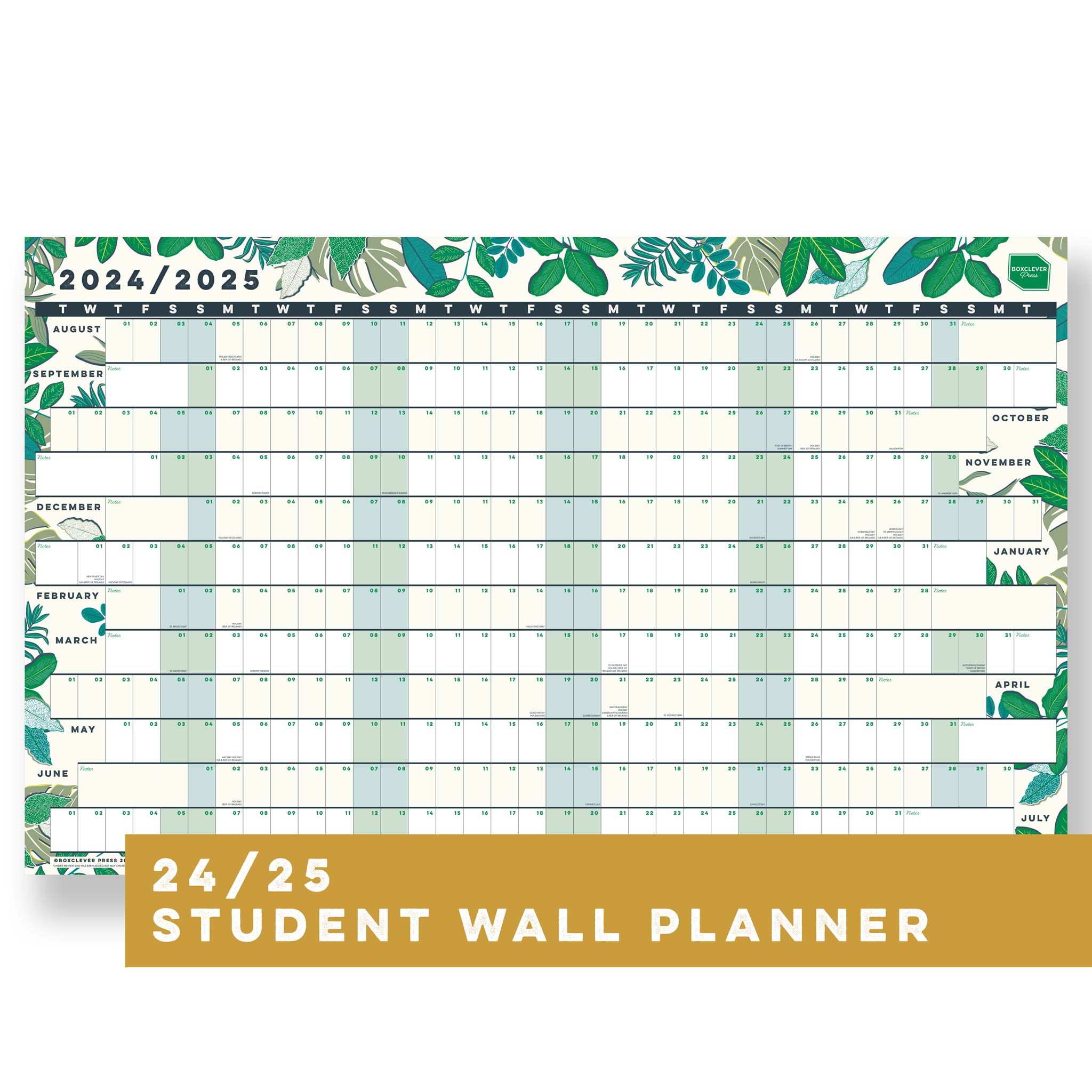 An image of Student Wall Planner 2024 2025 | Academic Year-to-View