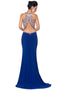 Side Cutout Fitted Gown with Beads by Juliet 620