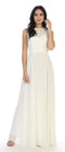 Long Sleeveless Lace Bridesmaids Chiffon Dress