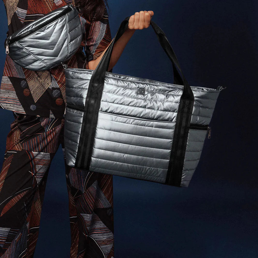 Think Royln Colorblock Wingman Tote in Pyrite (Black Hardware) - Her Hide  Out