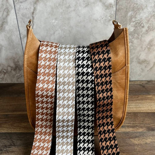 T.sheep Checker Cross body Purse Bag Shoulder Messenger Bag for Men and  Women,with Inner Pocket ,Checkered PU Vegan Leather, Brown 