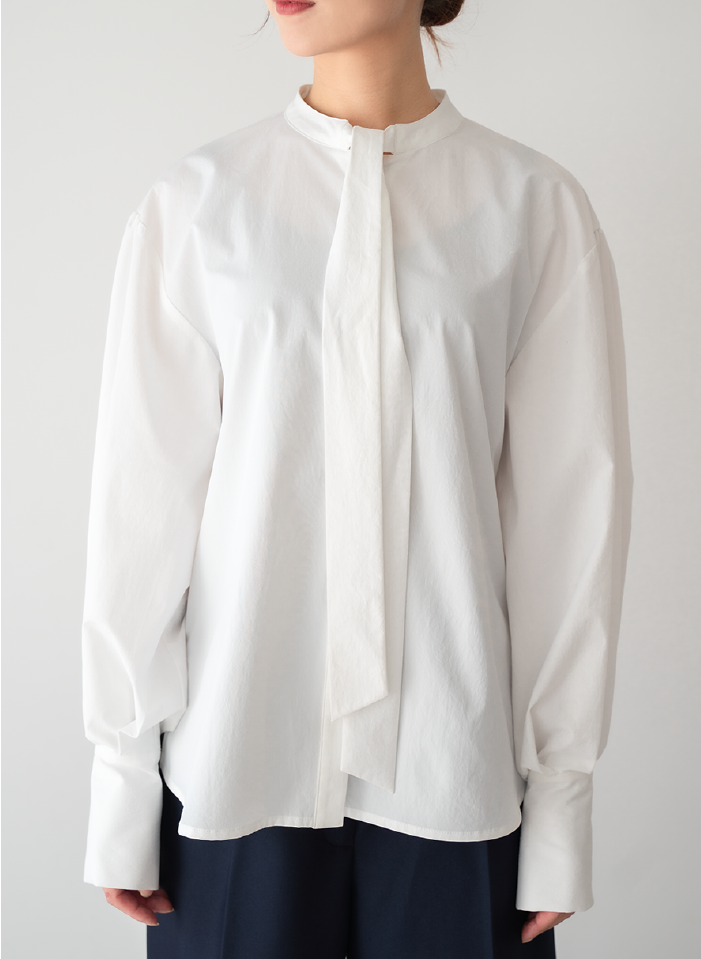 [set]【MES VACANCES×airCloset】コットンキャンディースリーブシャツ(WHITE)×サテンエスカルゴスカート(TERRACOTTA) - LES TROIS GRACES