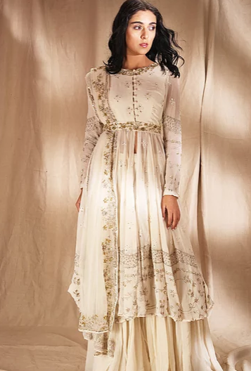 anarkali suit with belt