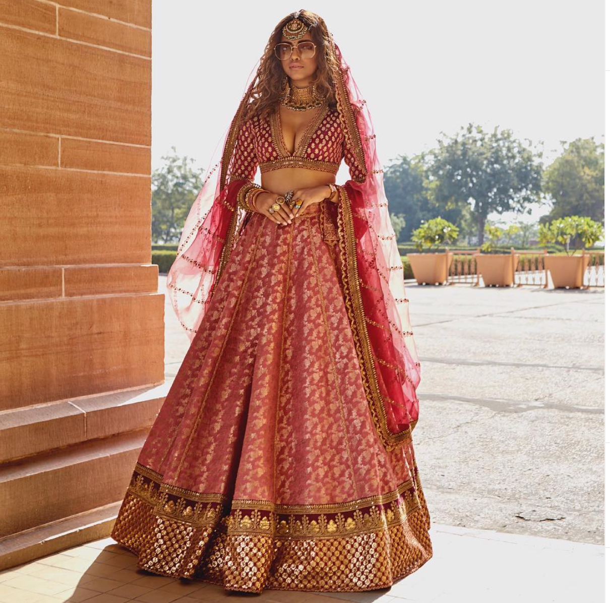 Sabyasachi Inspired Red Color Wedding Lehenga Set – Panache Haute Couture