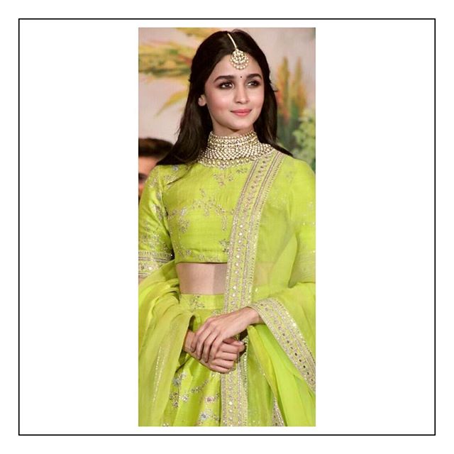 fluorescent green lehenga