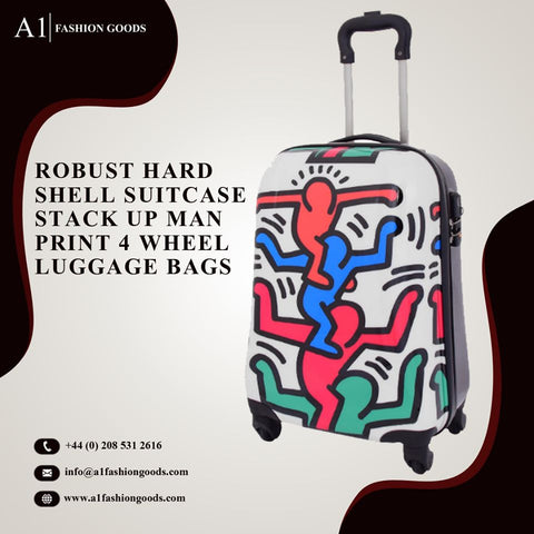 large 4 wheel hard shell suitcase