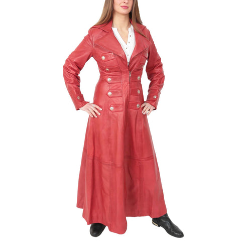 LADIES FULL LENGTH MILITARY STYLE TRENCH COAT