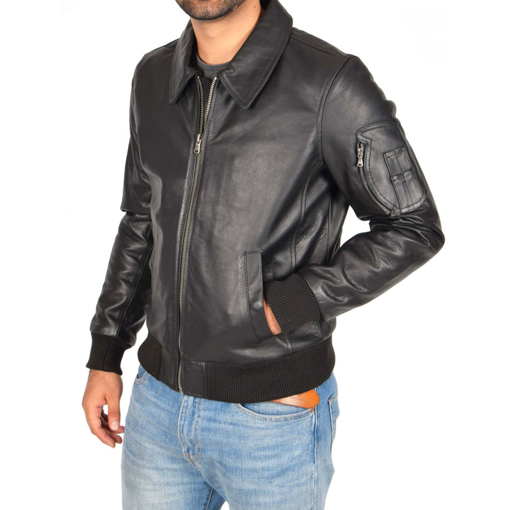 REAL COWHIDE BOMBER LEATHER PILOT JACKET