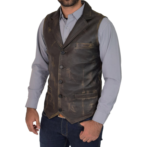 Mens Genuine Leather Waistcoat Western Vest Yelek | A1 Fashion Goods