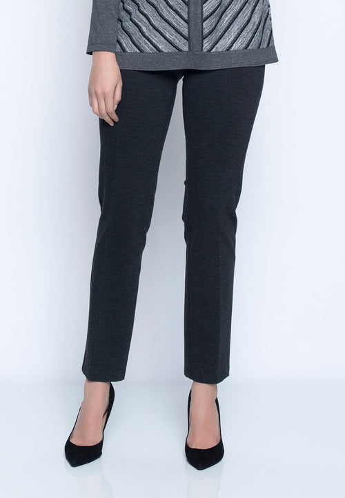 AnyBody Women's Pull-on Ribbed Velour Leggings Pant Solid Jet