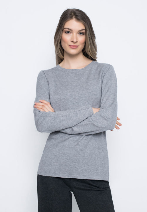 LIQQY Women's Ultra Thin Scoop&Crew Neck Undershirt Long-Sleeve