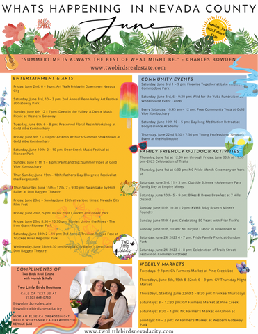 Calendar of Events and Activities for Nevada County