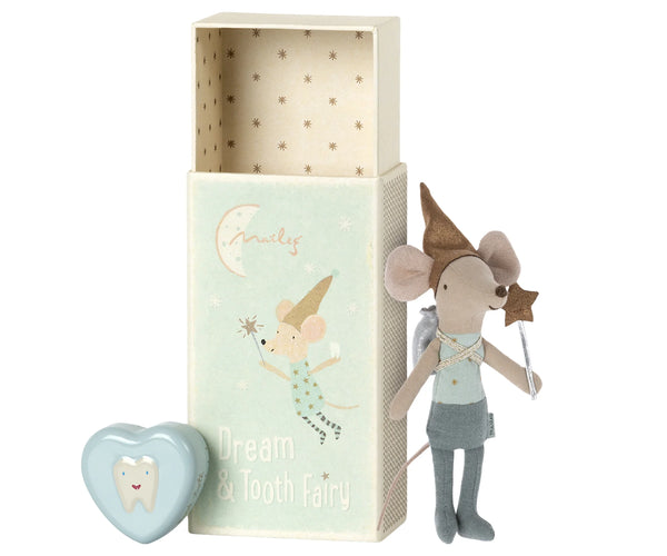 Maileg - Tooth Fairy - Big Brother Mouse With Metal Box - Blue