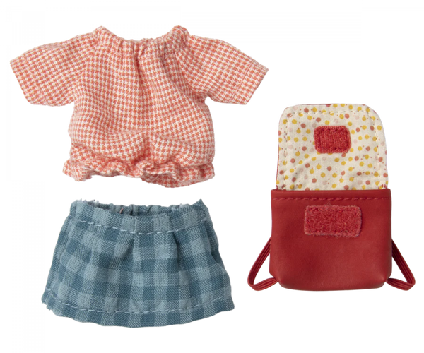 Maileg - Clothes & Bag, Big Sister - Red