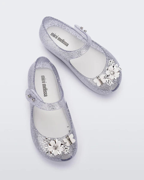 Mini Melissa - Ultragirl Chrome Flower Flat