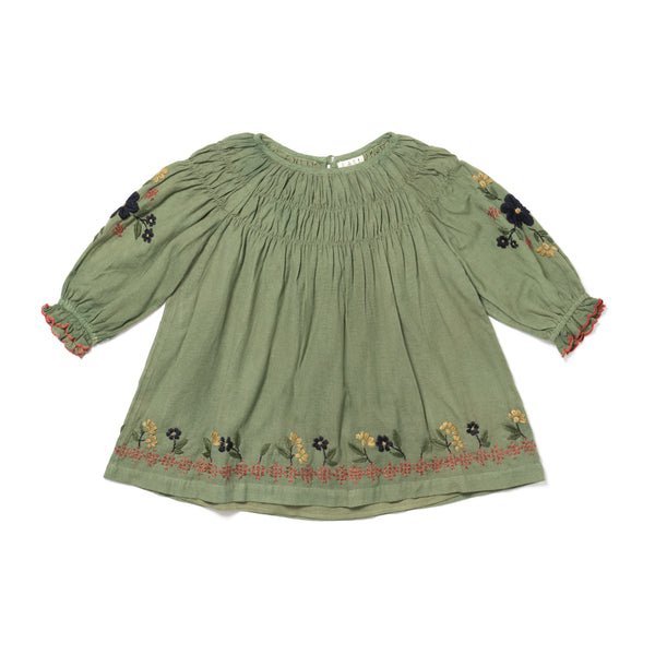 Lali - Tulip Dress - Embroidered Cypress - kennethodaniel