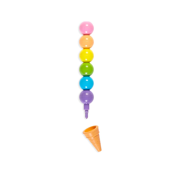 OOLY - Rainbow Scoops Vanilla Scented Stacking Erasable Crayons - kennethodaniel