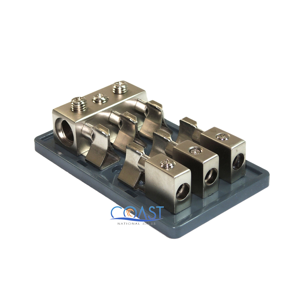 Car Audio Ground Distribution Block (2) 2, (1) 2/4 AWG In & (3) 8 AWG