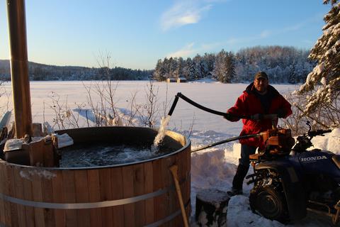 Alumitub wood burning hot tub