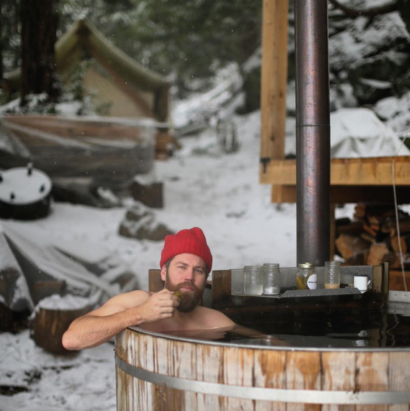 Wood burning hot tub alumitub