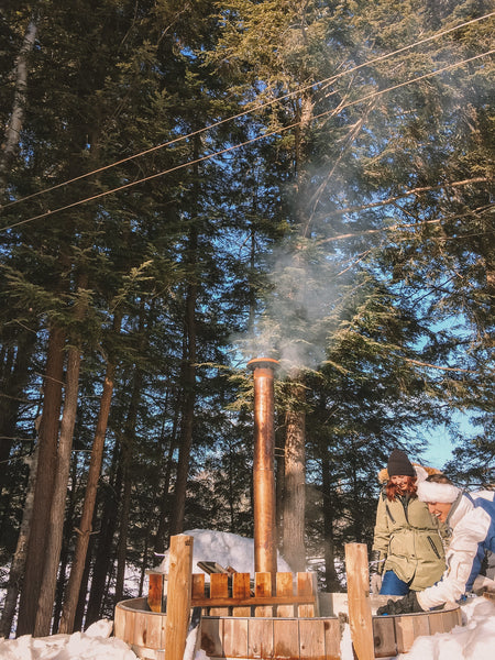 heating a wood fired hot tub