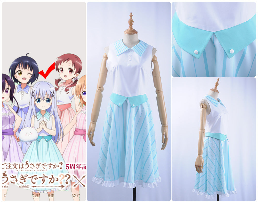 Cosplayflying Buy Anime Is The Order A Rabbit X Atre Summer Resort Kafuu Chino Cosplay Costume 8975