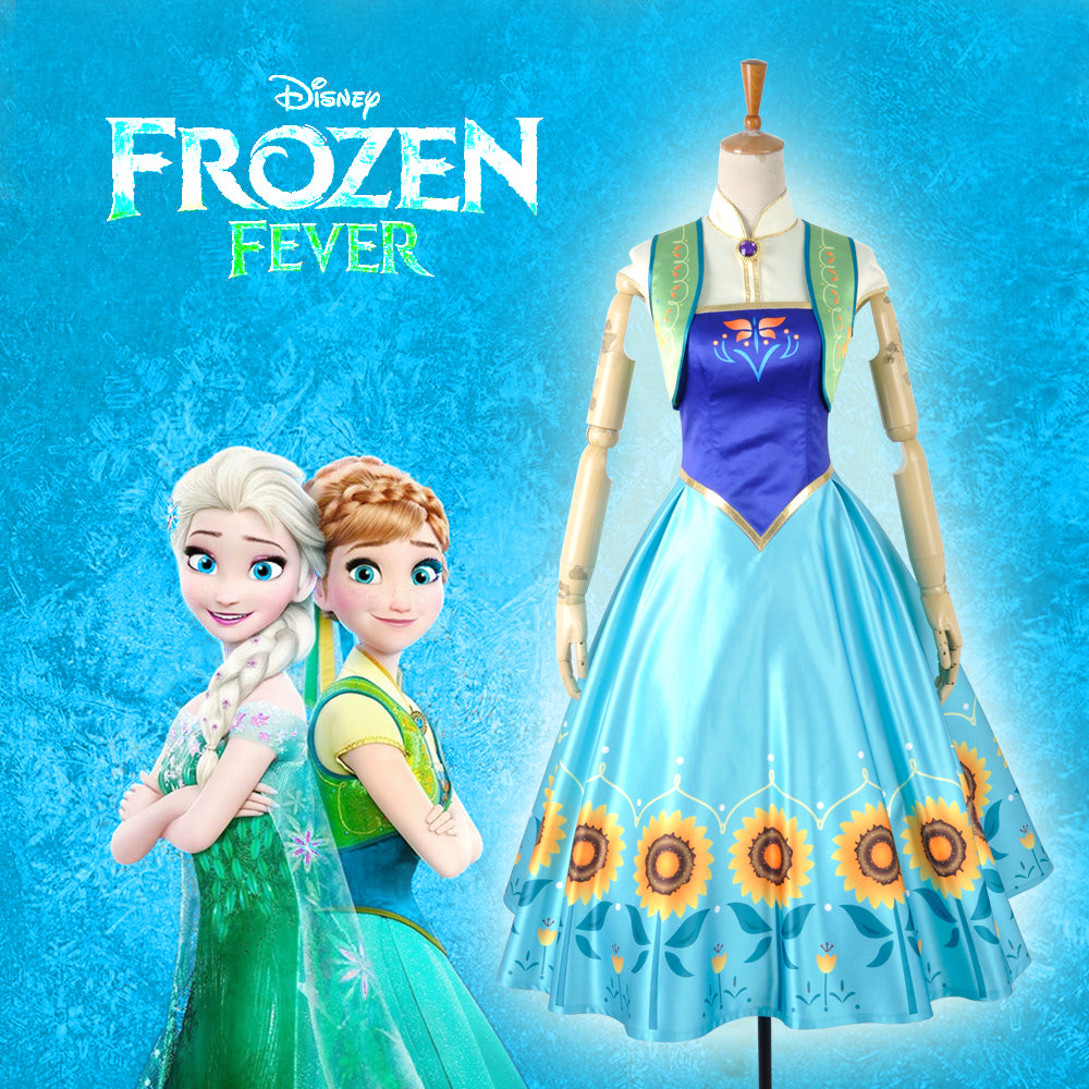 Serena Profesión hormigón Cosplayflying - Buy Disney Frozen Fever Princess Anna Cosplay Costume Full  Set Outfit