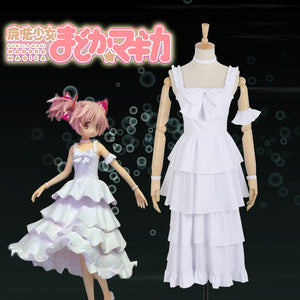 Fairy Tail Season 4 Lucy Heartfilia Dress Cosplay Costume Full Set in Stock  dress Sexy Low Back girls White Skirt