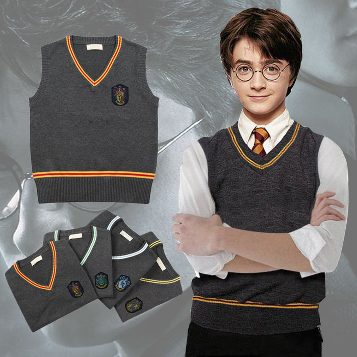 Cosplayflying - Buy Harry Potter Hogwarts Gryffindor Ravenclaw Hufflepuff Wizard Witch Vest Sweater Short Sleeve Halloween Carnival