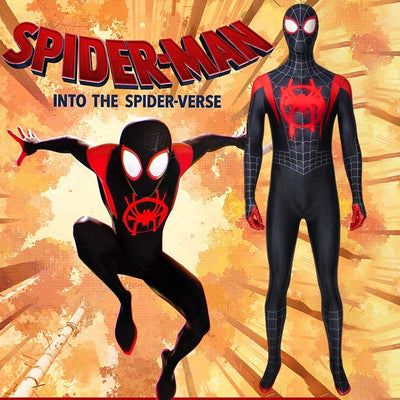 Miles Morales Spider Women Jumpsuit Cosplay Costume Adult & Kids Halloween  Suit