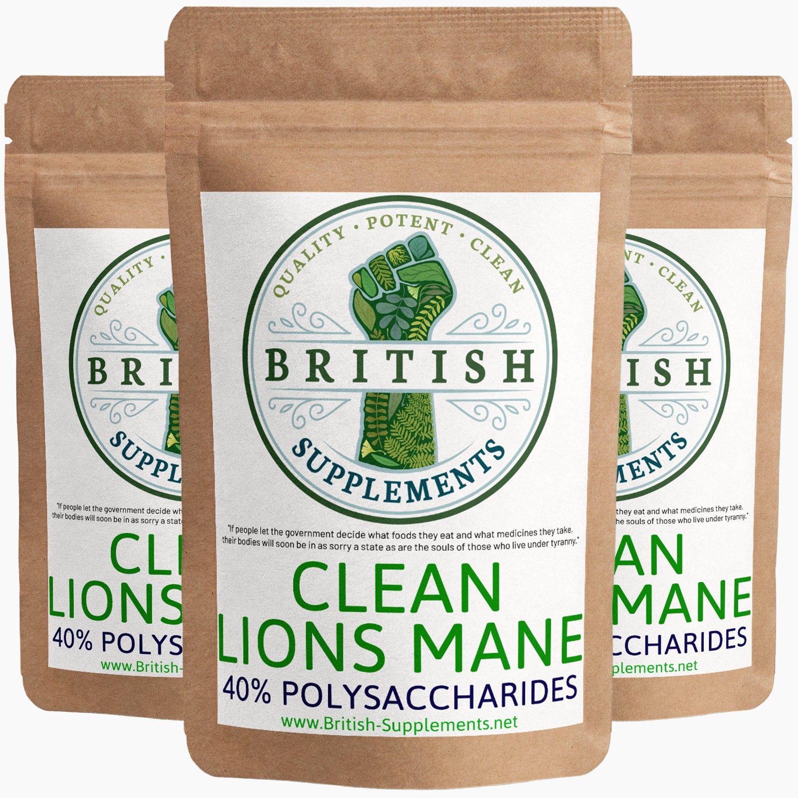 Clean Genuine Lions Mane Extract + Uptake Blend - British Supplements product image