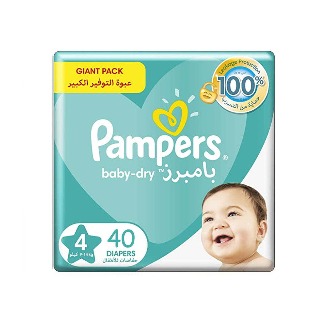 Fragiel Boost Brullen Pampers baby-dry Size 4 - Jumbo Pack Maxi (9-14 kg), 40 Count | BambiniJO