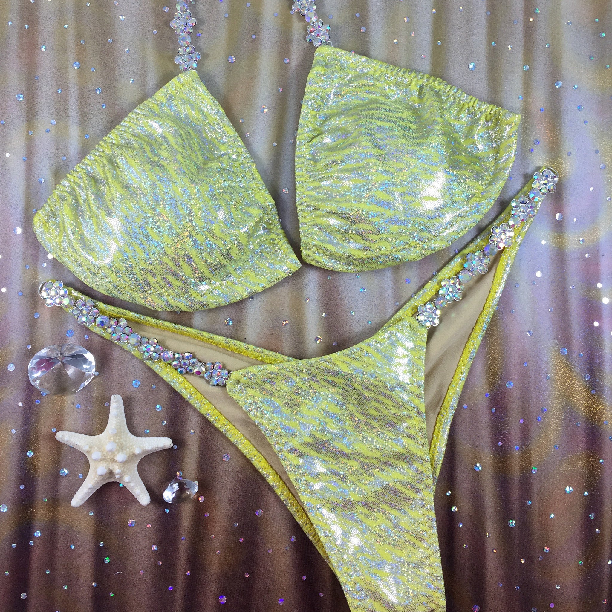 Yellow 3 Small Top/MIDCOVERAGE Cheeky Quickship
